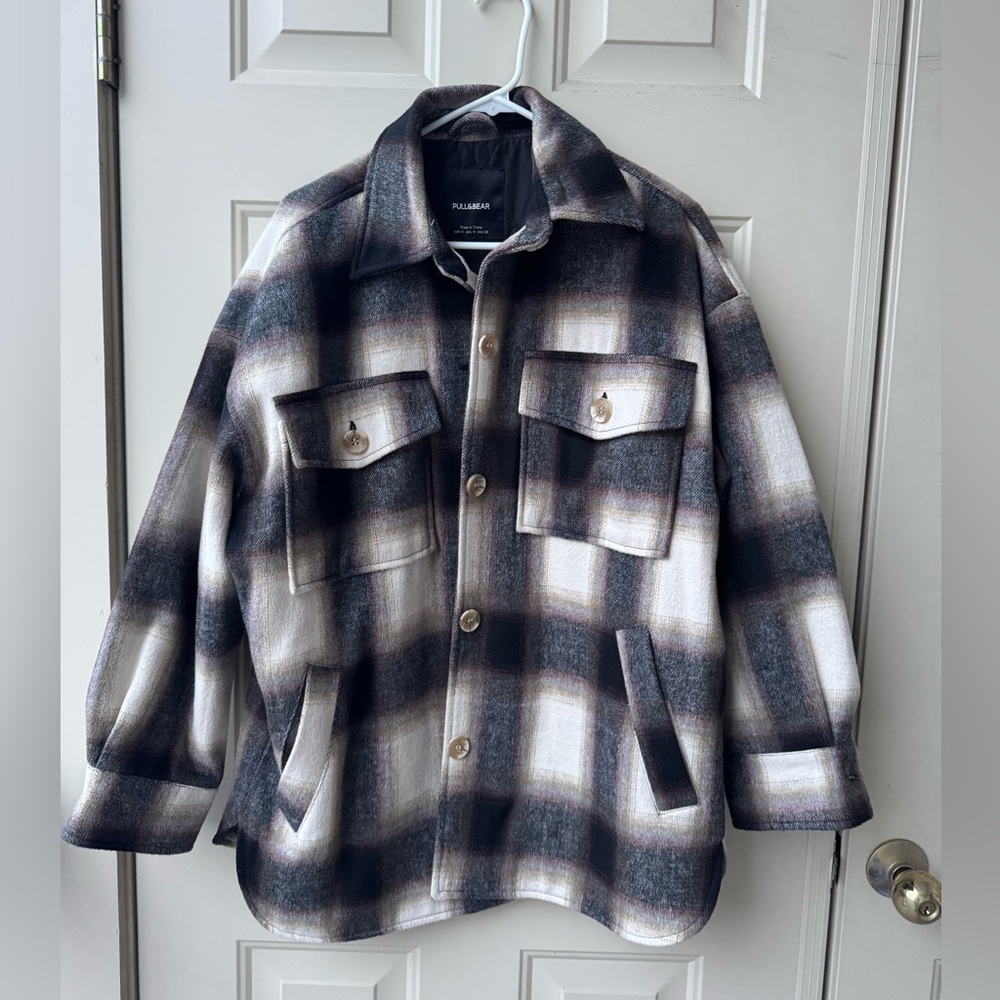 Pull & Bear Oversized Plaid Shacket - image 1